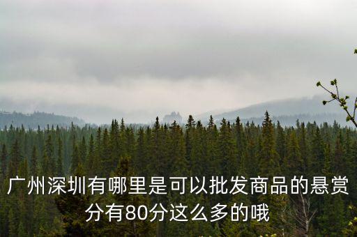 深圳通緝深通商品，廣州深圳有哪里是可以批發商品的懸賞分有80分這么多的哦