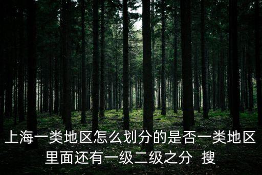 上海一類地區怎么劃分的是否一類地區里面還有一級二級之分  搜