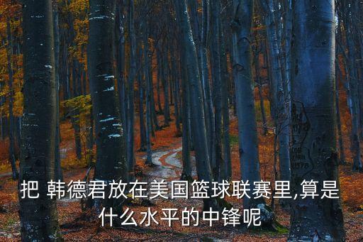 把 韓德君放在美國籃球聯賽里,算是什么水平的中鋒呢