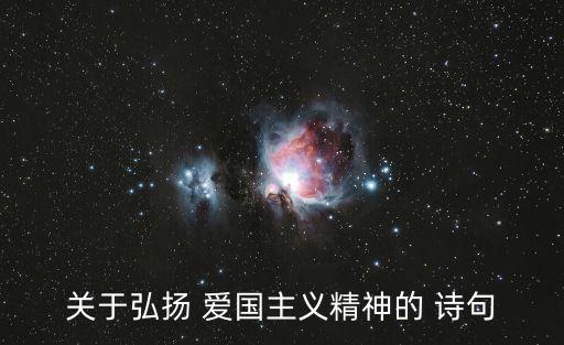 關(guān)于弘揚 愛國主義精神的 詩句