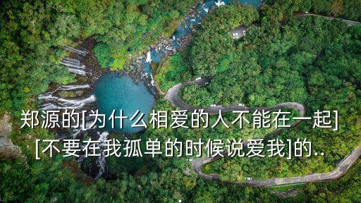 鄭源的[為什么相愛(ài)的人不能在一起][不要在我孤單的時(shí)候說(shuō)愛(ài)我]的...