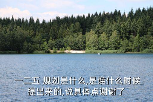  一二五 規劃是什么,是誰什么時候提出來的,說具體點謝謝了