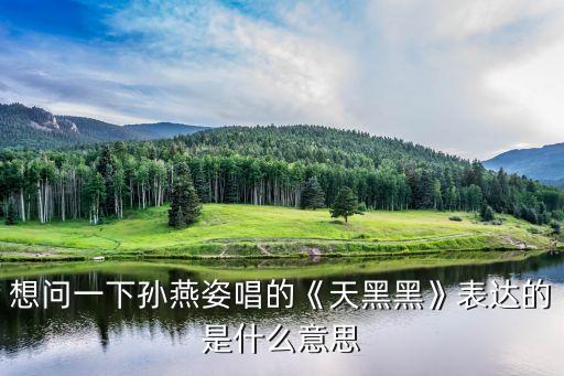 想問一下孫燕姿唱的《天黑黑》表達的是什么意思