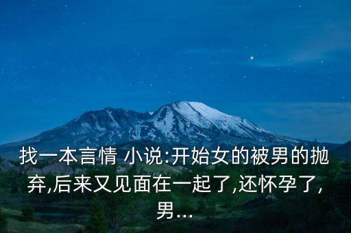 找一本言情 小說:開始女的被男的拋棄,后來又見面在一起了,還懷孕了,男...
