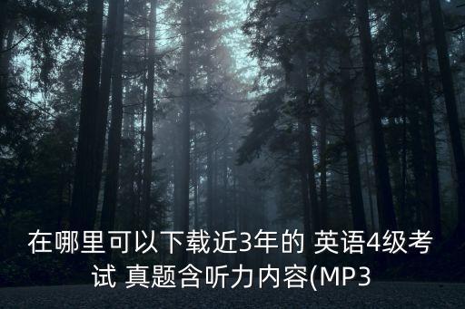 在哪里可以下載近3年的 英語4級考試 真題含聽力內(nèi)容(MP3