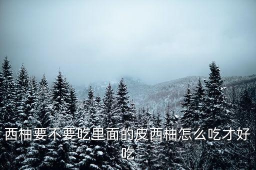 西柚要不要吃里面的皮西柚怎么吃才好吃