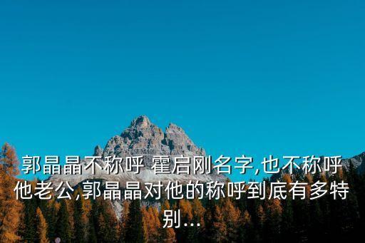 霍啟剛個人資料簡介,郭晶晶個人資料簡介
