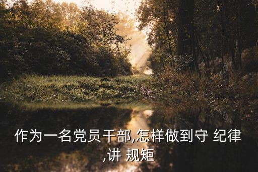 講規矩有紀律,四講四有講政治有信念