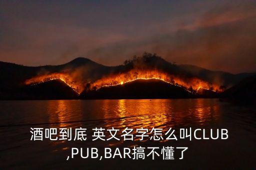  酒吧到底 英文名字怎么叫CLUB,PUB,BAR搞不懂了