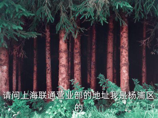 請問上海聯(lián)通營業(yè)部的地址我是楊浦區(qū)的