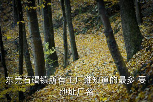 東莞石碣鎮所有工廠誰知道的最多 要地址廠名