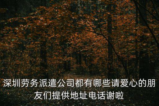 深圳勞務派遣公司都有哪些請愛心的朋友們提供地址電話謝啦