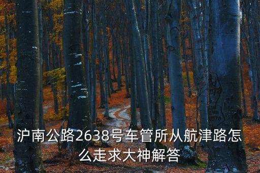 滬南公路2638號車管所從航津路怎么走求大神解答