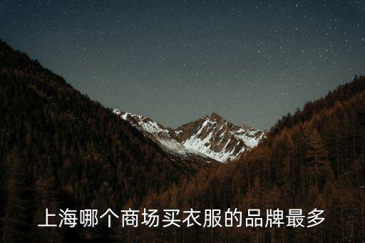 上海哪個(gè)商場買衣服的品牌最多
