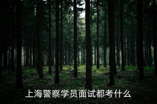 上海市考警察面試真題，上海警察學員面試都考什么