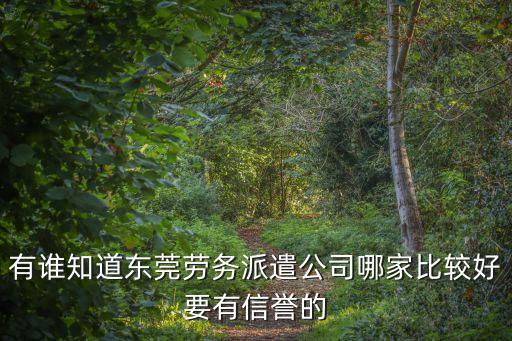 東莞短期勞務派遣合作，東莞勞務派遣公司哪一家好啊