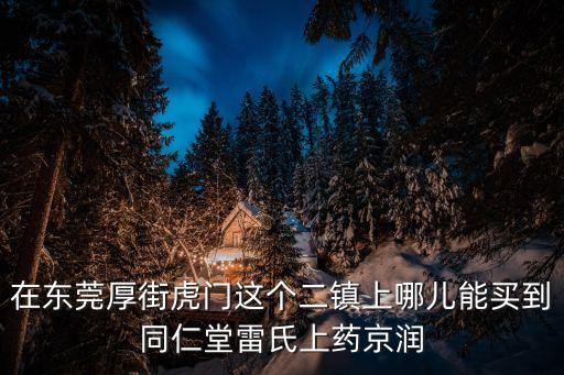 在東莞厚街虎門這個二鎮上哪兒能買到同仁堂雷氏上藥京潤