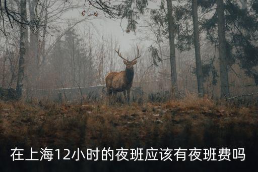 在上海12小時的夜班應該有夜班費嗎