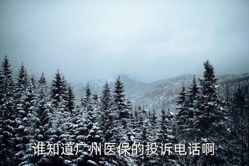 誰知道廣州醫保的投訴電話啊