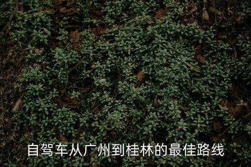 自駕車從廣州到桂林的最佳路線
