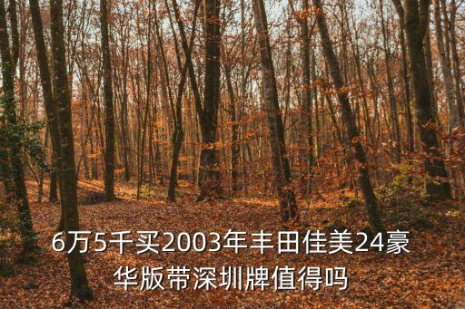 深圳二手車佳美24，6萬5千買2003年豐田佳美24豪華版帶深圳牌值得嗎