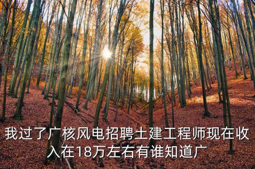 我過了廣核風電招聘土建工程師現在收入在18萬左右有誰知道廣