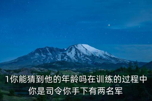 1你能猜到他的年齡嗎在訓(xùn)練的過程中你是司令你手下有兩名軍