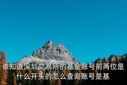 華安證券 深圳a股賬號，誰知道深圳交易所的基金賬號前兩位是什么開頭的怎么查詢賬號是基