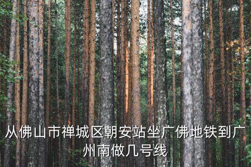 朝安地鐵去到廣州南，從佛山市禪城區(qū)朝安站坐廣佛地鐵到廣州南做幾號線
