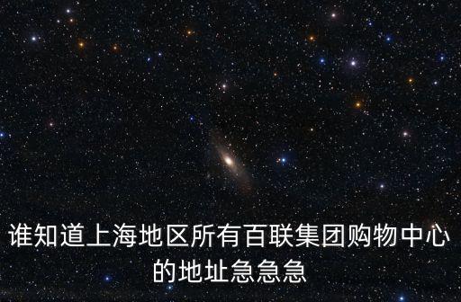 誰知道上海地區所有百聯集團購物中心的地址急急急
