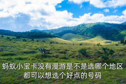 螞蟻寶卡深圳沒好號，螞蟻小寶卡沒有漫游是不是選哪個地區都可以想選個好點的號碼