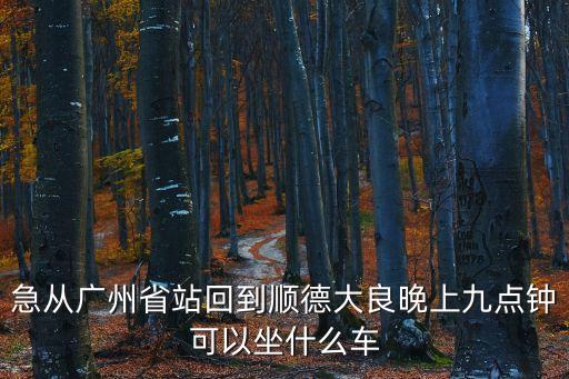 急從廣州省站回到順德大良晚上九點鐘可以坐什么車