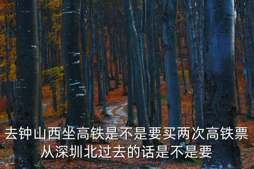 去鐘山西坐高鐵是不是要買兩次高鐵票從深圳北過去的話是不是要