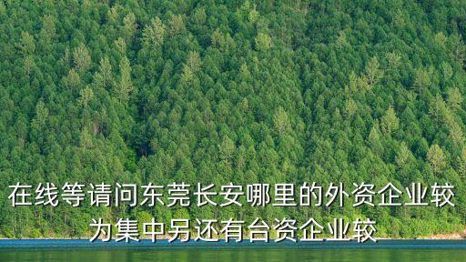 在線等請問東莞長安哪里的外資企業較為集中另還有臺資企業較