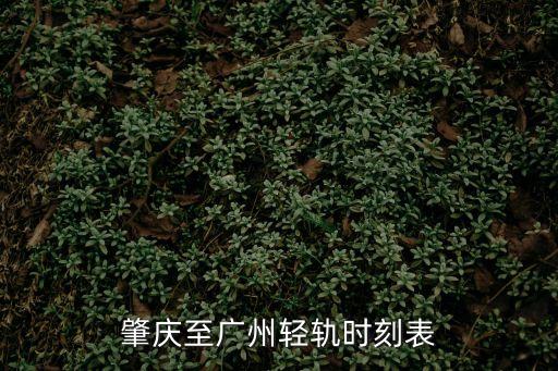 肇慶至廣州輕軌時刻表
