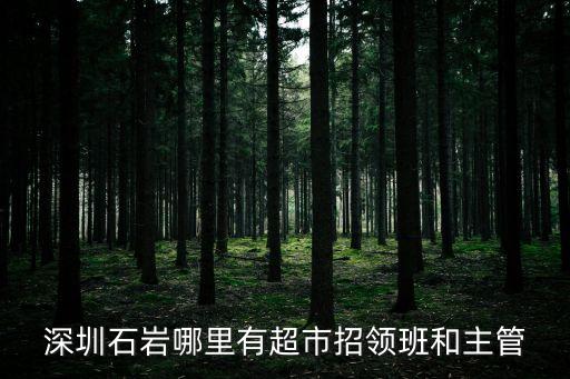 深圳生鮮主管招聘信息，深圳石巖哪里有超市招領(lǐng)班和主管