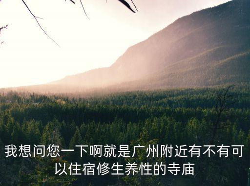 我想問您一下啊就是廣州附近有不有可以住宿修生養性的寺廟