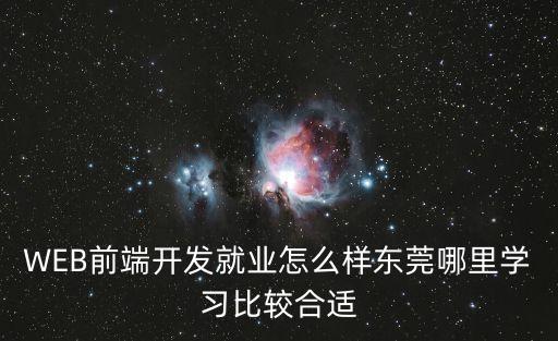 WEB前端開發(fā)就業(yè)怎么樣?xùn)|莞哪里學(xué)習(xí)比較合適