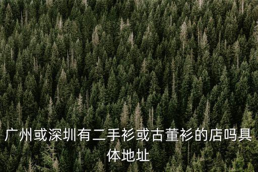 深圳有二手古著店嗎，深圳有古玩交易市場(chǎng)嗎