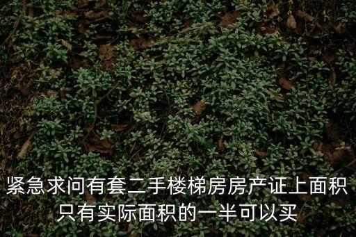 緊急求問有套二手樓梯房房產證上面積只有實際面積的一半可以買