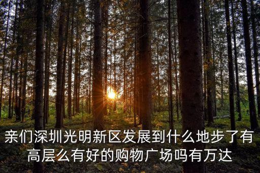 親們深圳光明新區(qū)發(fā)展到什么地步了有高層么有好的購(gòu)物廣場(chǎng)嗎有萬(wàn)達(dá)
