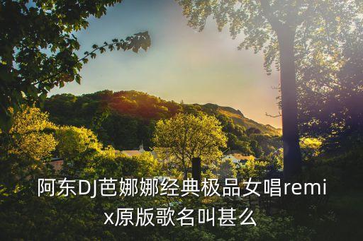 阿東DJ芭娜娜經典極品女唱remix原版歌名叫甚么