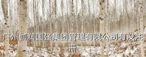 廣州伽潤國強集團管理有限公司有沒注冊