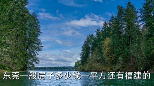 東莞一般房子多少錢一平方還有福建的