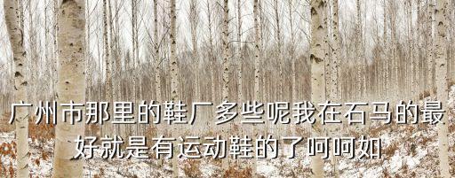 廣州市那里的鞋廠多些呢我在石馬的最好就是有運動鞋的了呵呵如