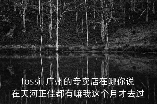 廣州鬼?；Ｙu店正佳，fossil 廣州的專賣店在哪你說在天河正佳都有嘛我這個月才去過