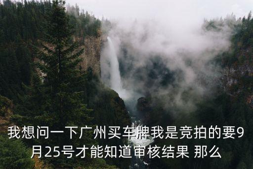 我想問一下廣州買車牌我是競拍的要9月25號才能知道審核結果 那么