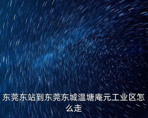 東莞東站到東莞東城溫塘庵元工業區怎么走