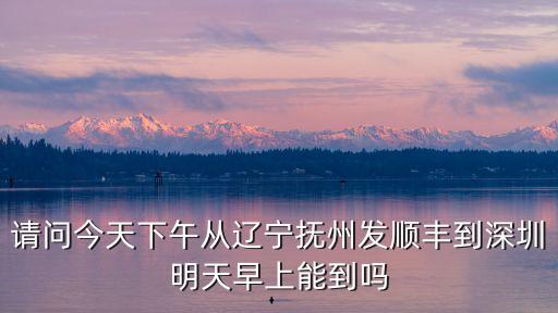請問今天下午從遼寧撫州發(fā)順豐到深圳明天早上能到嗎