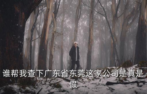 誰幫我查下廣東省東莞這家公司是真是假